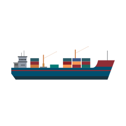 Icono de barco de carga