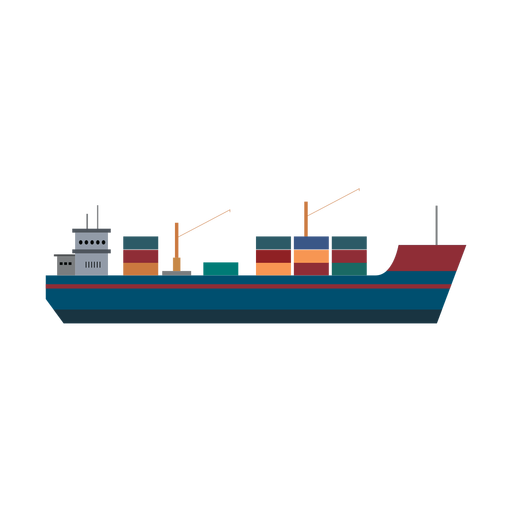 Icono de barco de carga Diseño PNG