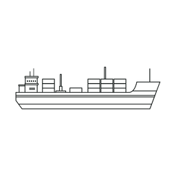 Línea de buque de carga Diseño PNG