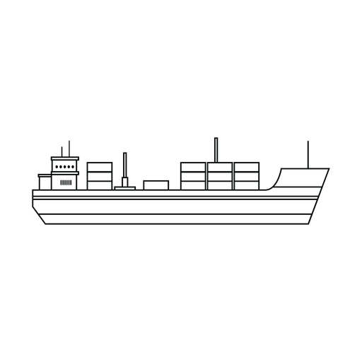 Frachtschiff Linie PNG-Design