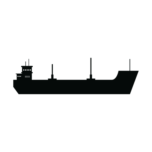 Silhueta de navio de carga Desenho PNG
