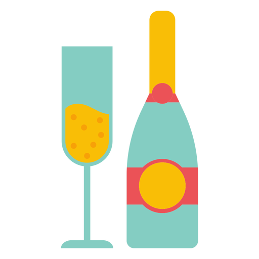 Sektflasche Und Glas Transparenter Png Und Svg Vektor