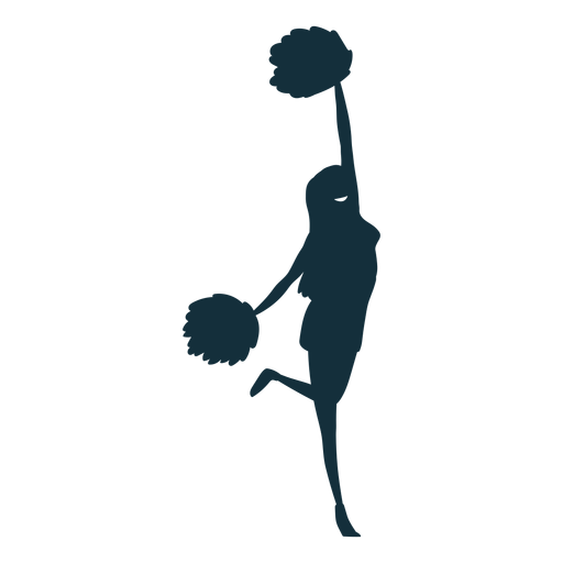 Cheerleader cheering silhouette PNG Design