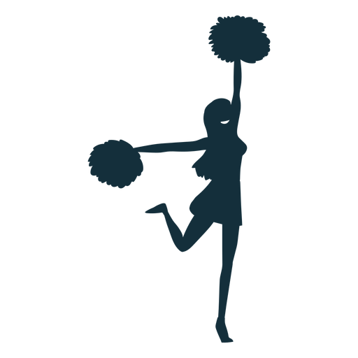 Cheerleader dancing silhouette PNG Design