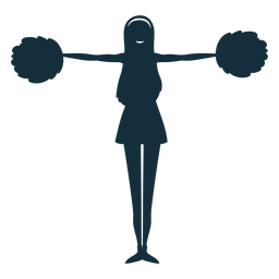 Silueta de pose de animadora Diseño PNG