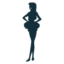 Silhueta de líder de torcida em pé Desenho PNG