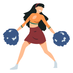 Cheerleader with pompoms Transparent PNG