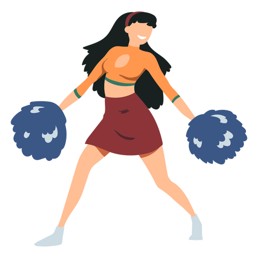 Cheerleader with pompoms PNG Design