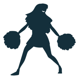 Cheerleader with pompoms silhouette Transparent PNG