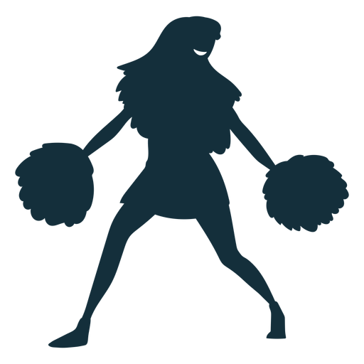 Download Cheerleader with pompoms silhouette - Transparent PNG ...