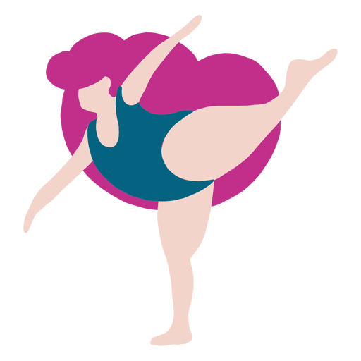 Mujer gordita ballet bailando ballet Diseño PNG