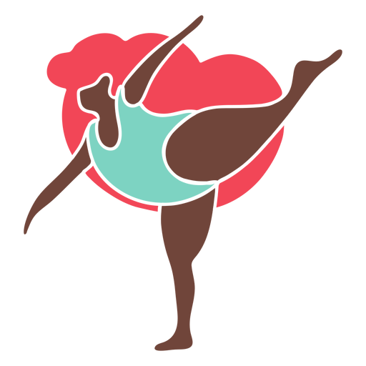 Chubby woman ballet dancing icon PNG Design