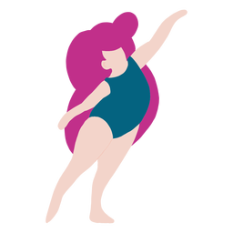 Chubby woman ballet pose ballet PNG Design