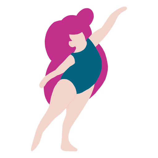 Chubby woman ballet pose ballet PNG Design