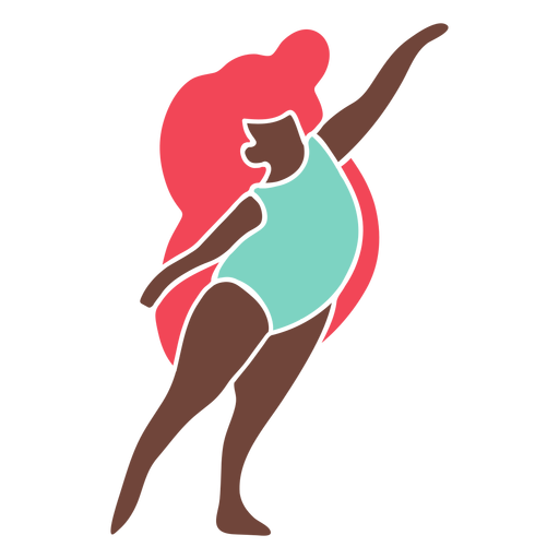 Chubby woman ballet pose icon PNG Design
