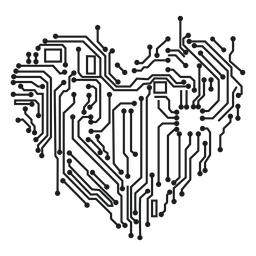 Computerschaltung Herz T-Shirt Grafik PNG-Design
