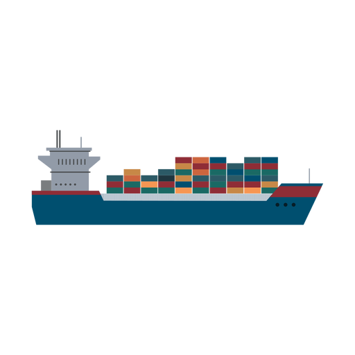 Icono de barco de contenedores Diseño PNG
