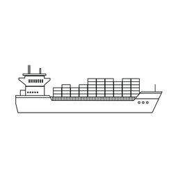 Container ship line PNG Design