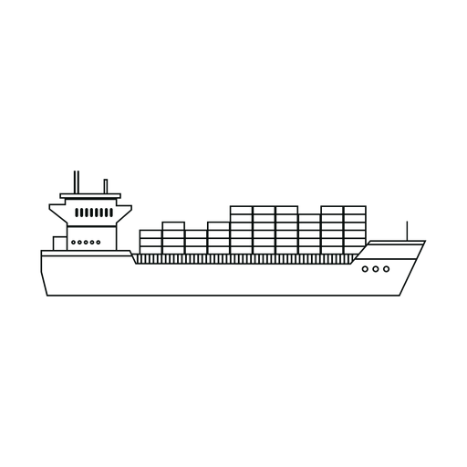 Container ship line PNG Design