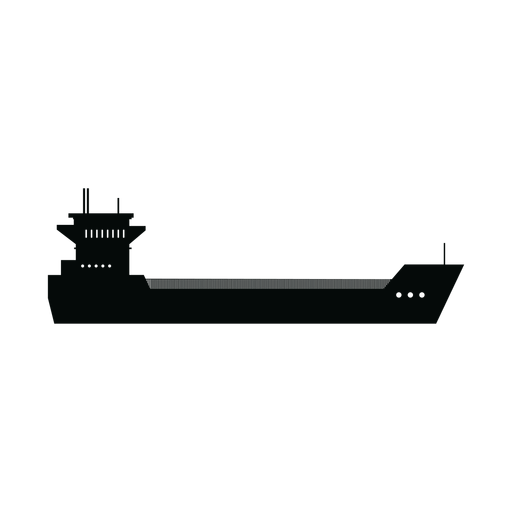 Silueta de barco de contenedores Diseño PNG