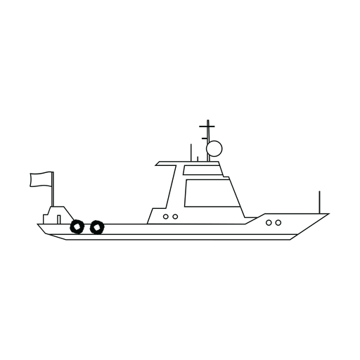 Cruiser boat line PNG Design