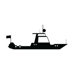 Cruiser boat silhouette PNG Design