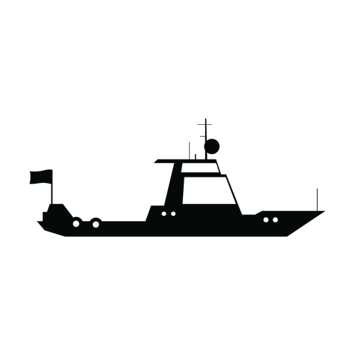 Cruiser boat silhouette PNG Design
