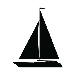 Silhueta de barco iate de cruzeiro Desenho PNG
