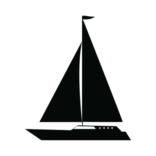 Silhueta de barco iate de cruzeiro Desenho PNG