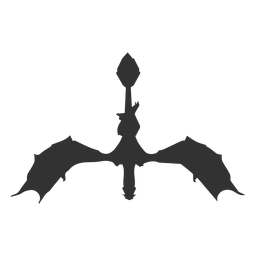 Dragon top view silhouette PNG Design