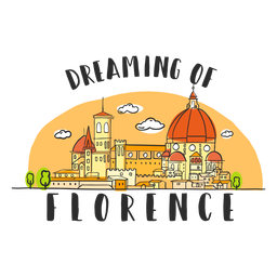 Dreaming florence skyline cartoon PNG Design