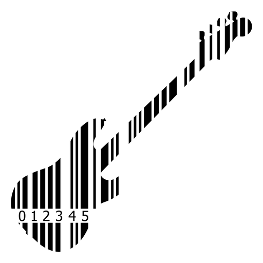 Electric guitar barcode Transparent PNG & SVG vector