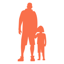 Download Father And Daughter Standing Silhouette Transparent Png Svg Vector