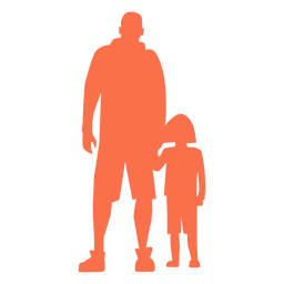 Vater und Tochter stehen Silhouette PNG-Design
