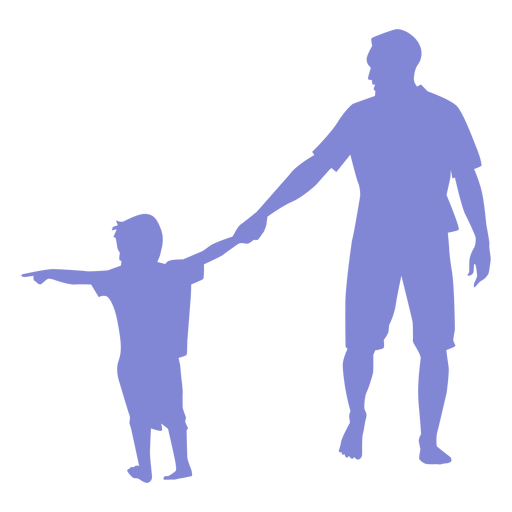 Father and son silhouette