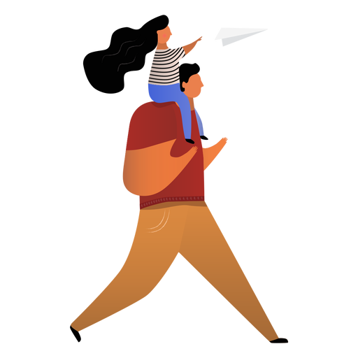 Father carrying daughter on shoulders - Transparent PNG ...