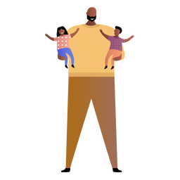 Pai segurando dois bebês Desenho PNG