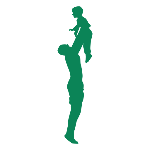 Father lifting son silhouette PNG Design
