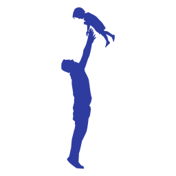 Padre tirando silueta hijo Diseño PNG