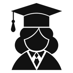 Avatar feminino de pós-graduação plana Desenho PNG