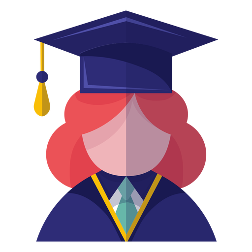 Female graduate avatar icon PNG Design