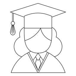 Linha de avatar feminina de pós-graduação Desenho PNG
