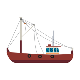 Fishing trawler ship icon PNG Design