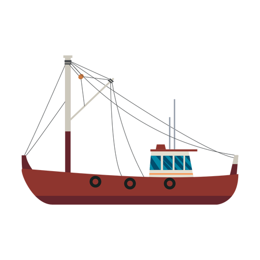 Fishing trawler ship icon
