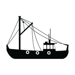 Pesca de la nave arrastrera silueta Diseño PNG