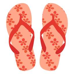 Chanclas con estampado de flores Diseño PNG