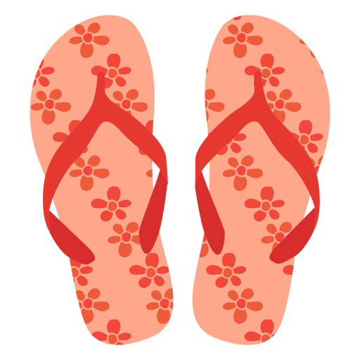 Blumenmuster Flip Flops PNG-Design