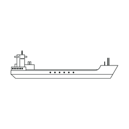 Línea de barco de basura Diseño PNG