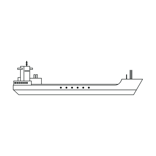 Garbage scow ship line PNG Design