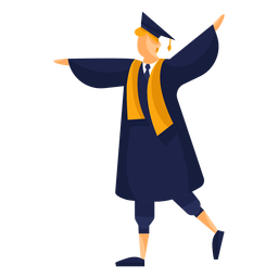 Graduate flat illustration PNG Design